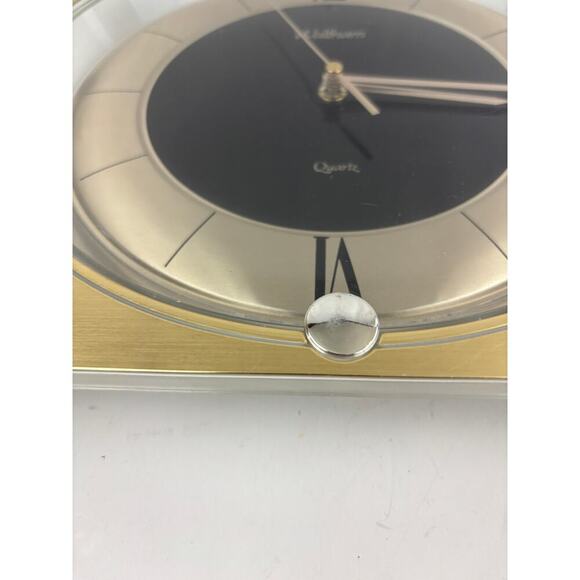 VTG Waltham Spartus 11" Quartz Wall Collectible Clock 80s Gold WORKS - Picture 8 of 16